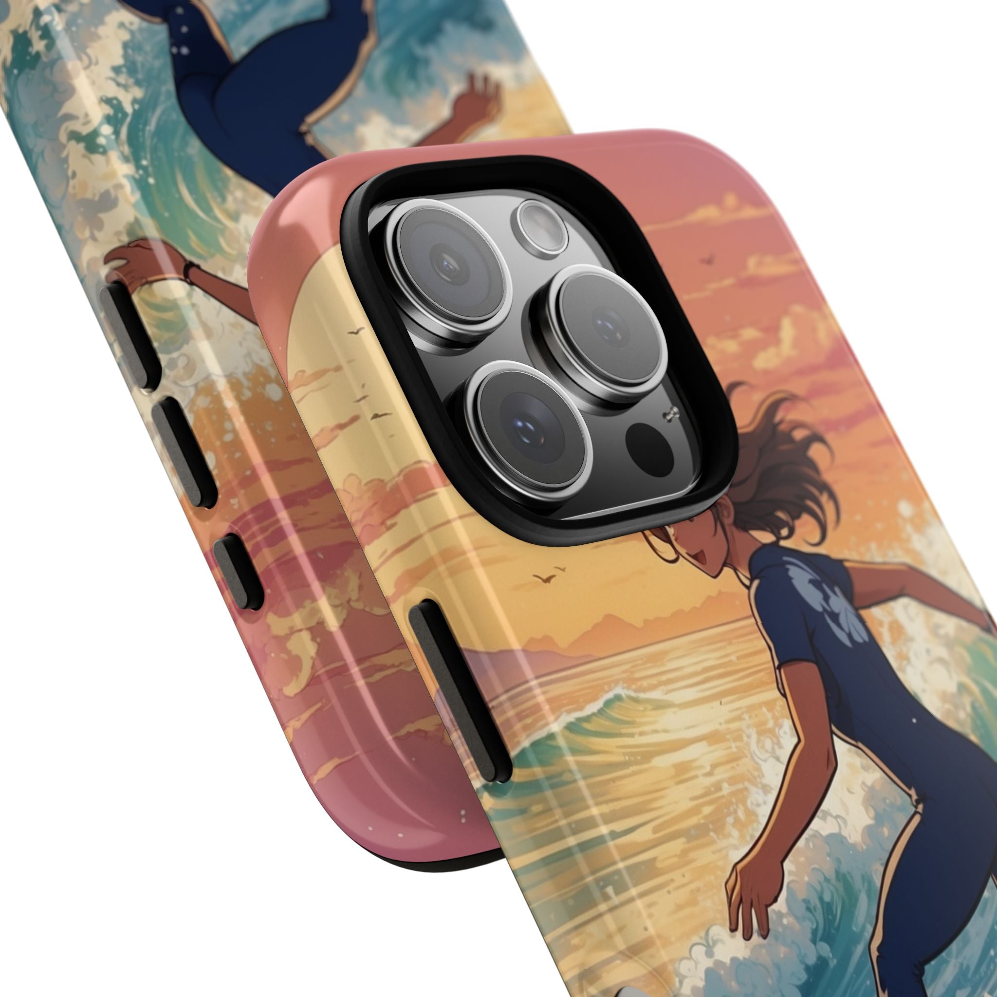 Surfing Into Sunset - iPhone Case