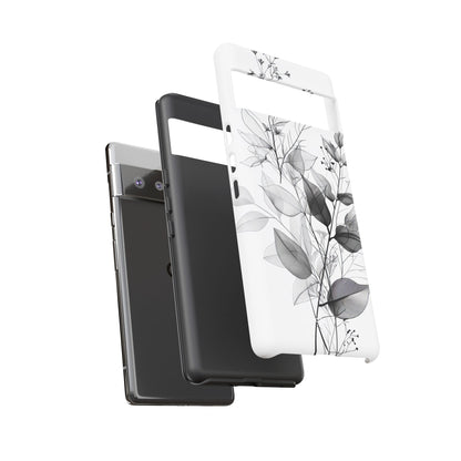 Monochrome Floral Elegance Google Pixel 6 - Tough Phone Case