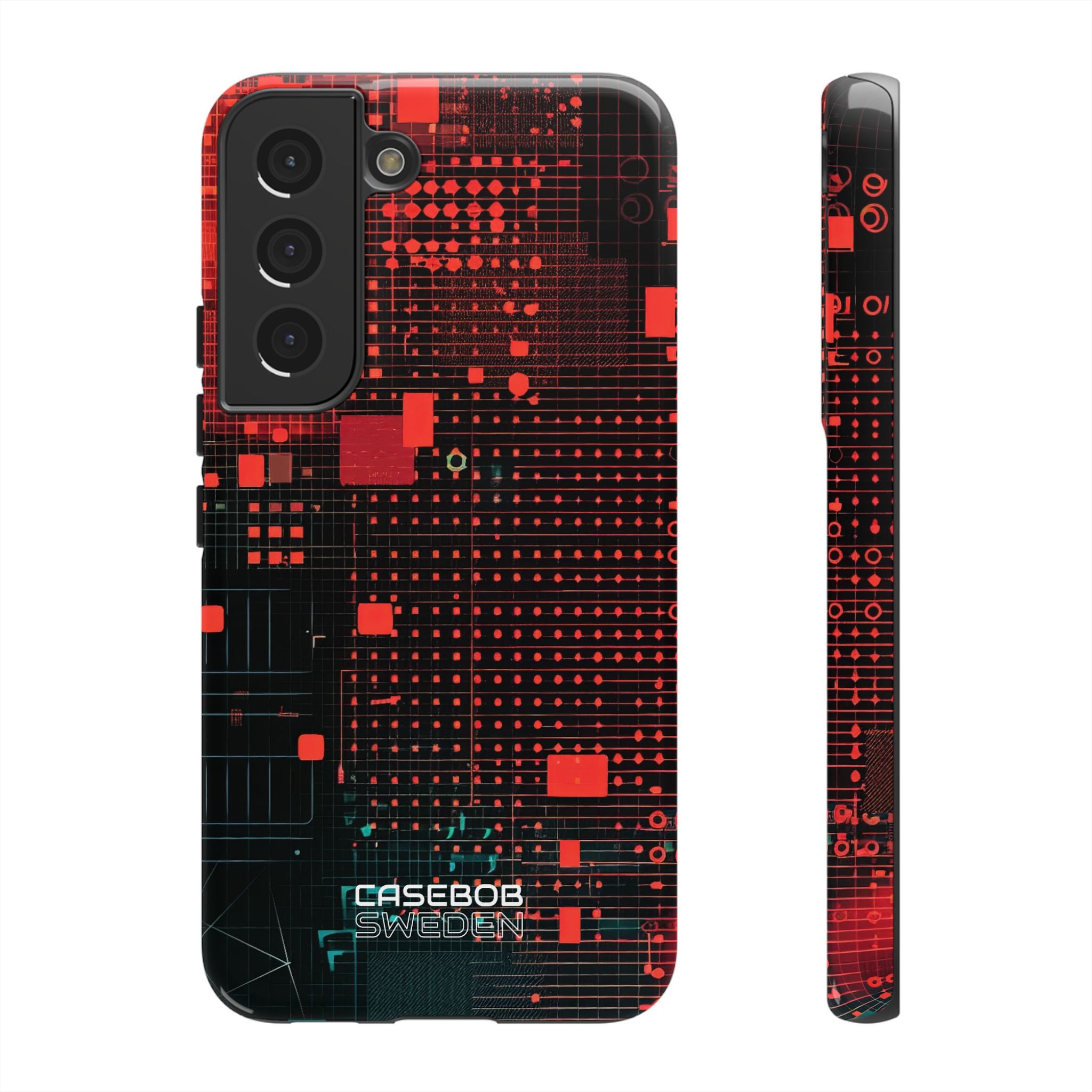 Crimson Circuit Grid  Samsung S22 - Tough