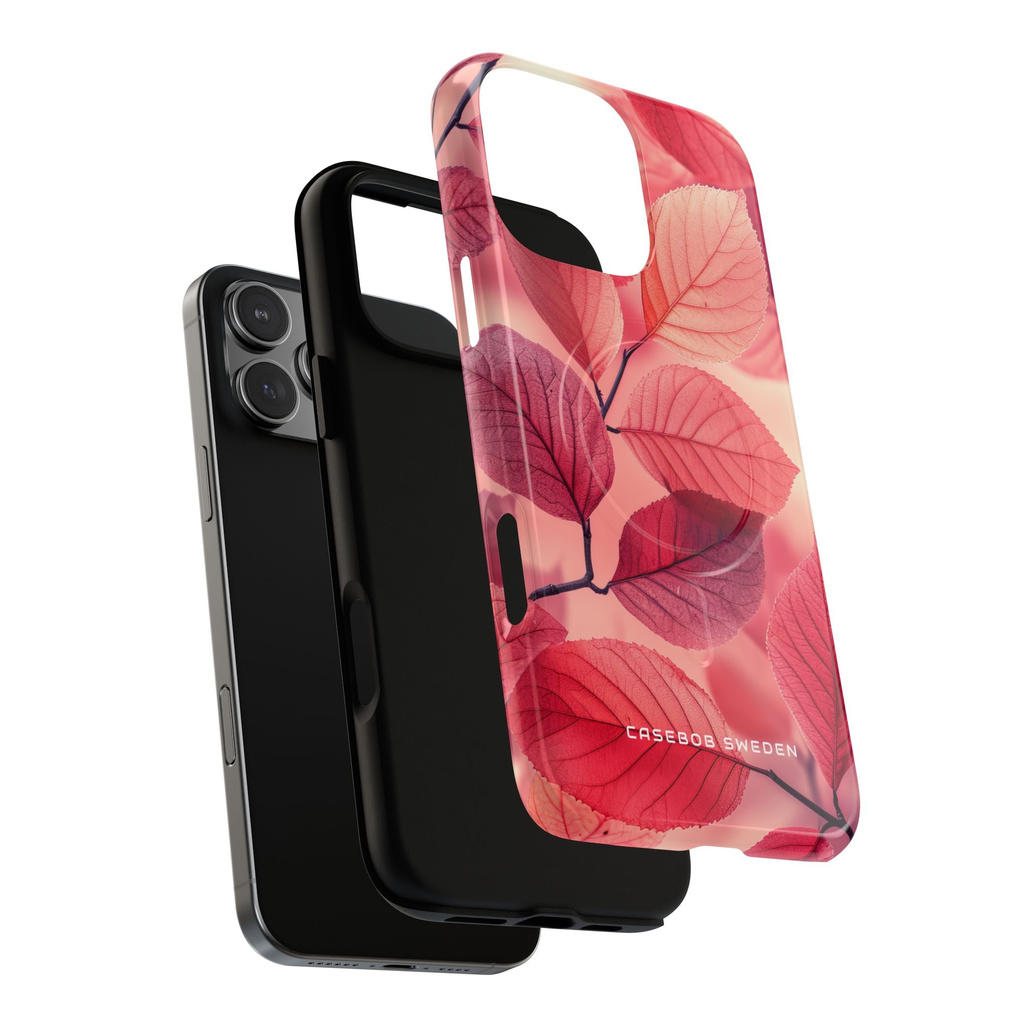 Elegante rosa Blätter iPhone 16 Tough+ Handyhülle