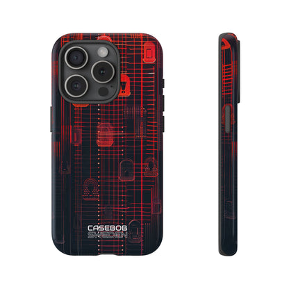 Cyber Locks Grid iPhone 15 - Resistente