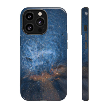 Blue Stardust Ink Art iPhone Case (Protective) iPhone 13 Pro Glossy Phone Case