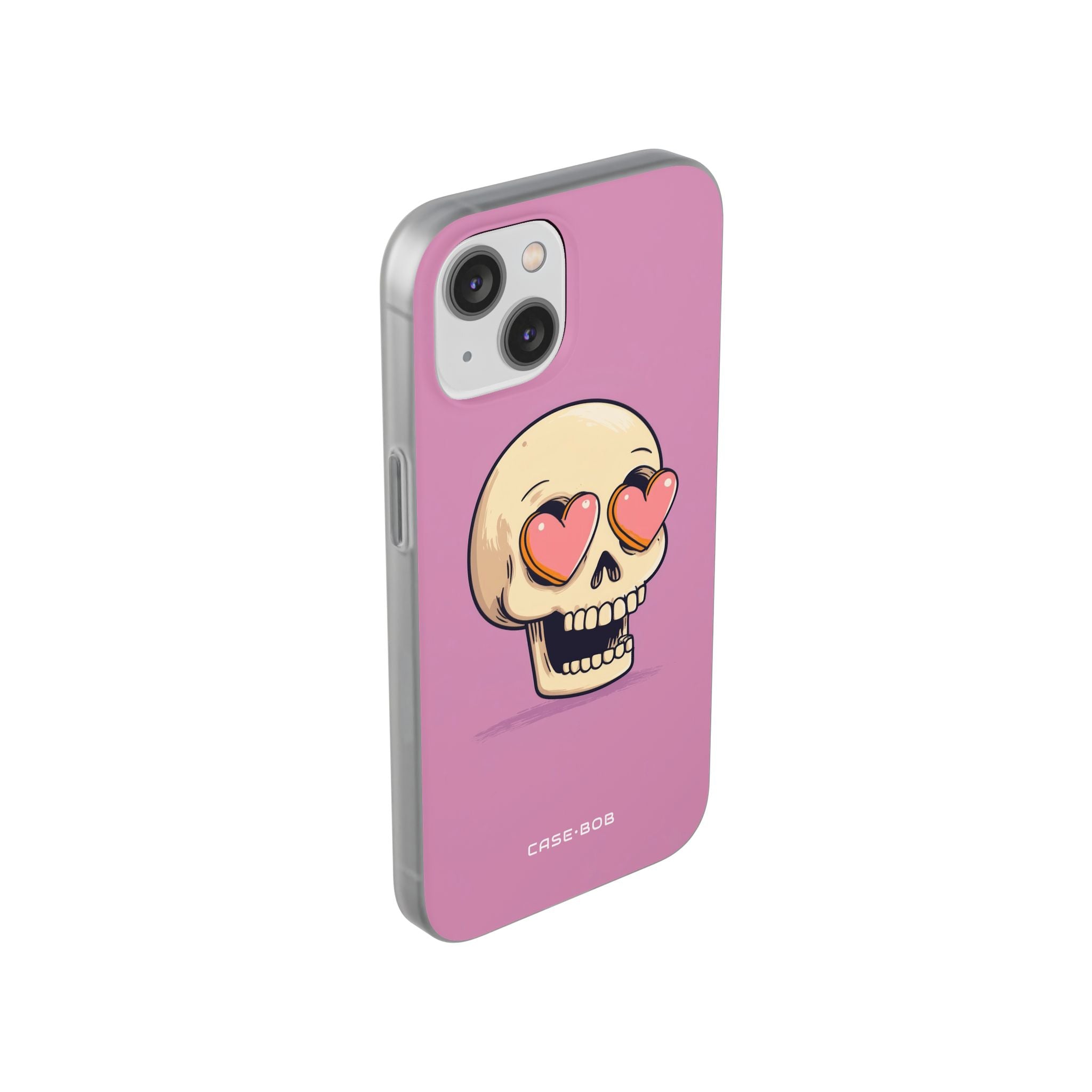 Heart Eyed Skull iPhone 14 Case - Soft