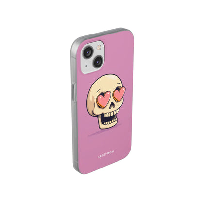 Heart Eyed Skull iPhone 14 Case - Soft