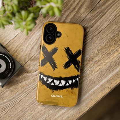 Sinister Smiling Face Grunge Illustration iPhone 16 - Tough