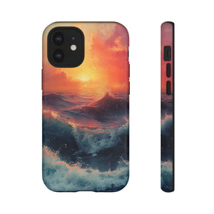 Pastel Waves at Sundown - Protective Phone Case