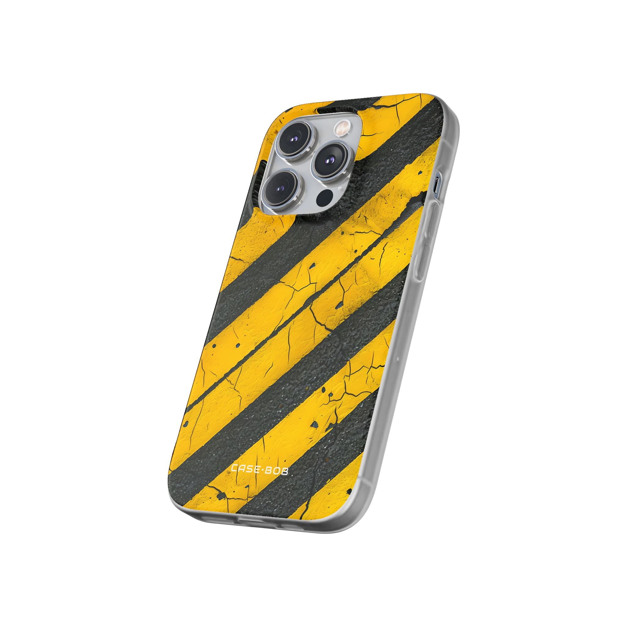 Yellow Stripe Distress iPhone 14 Pro Case - Soft