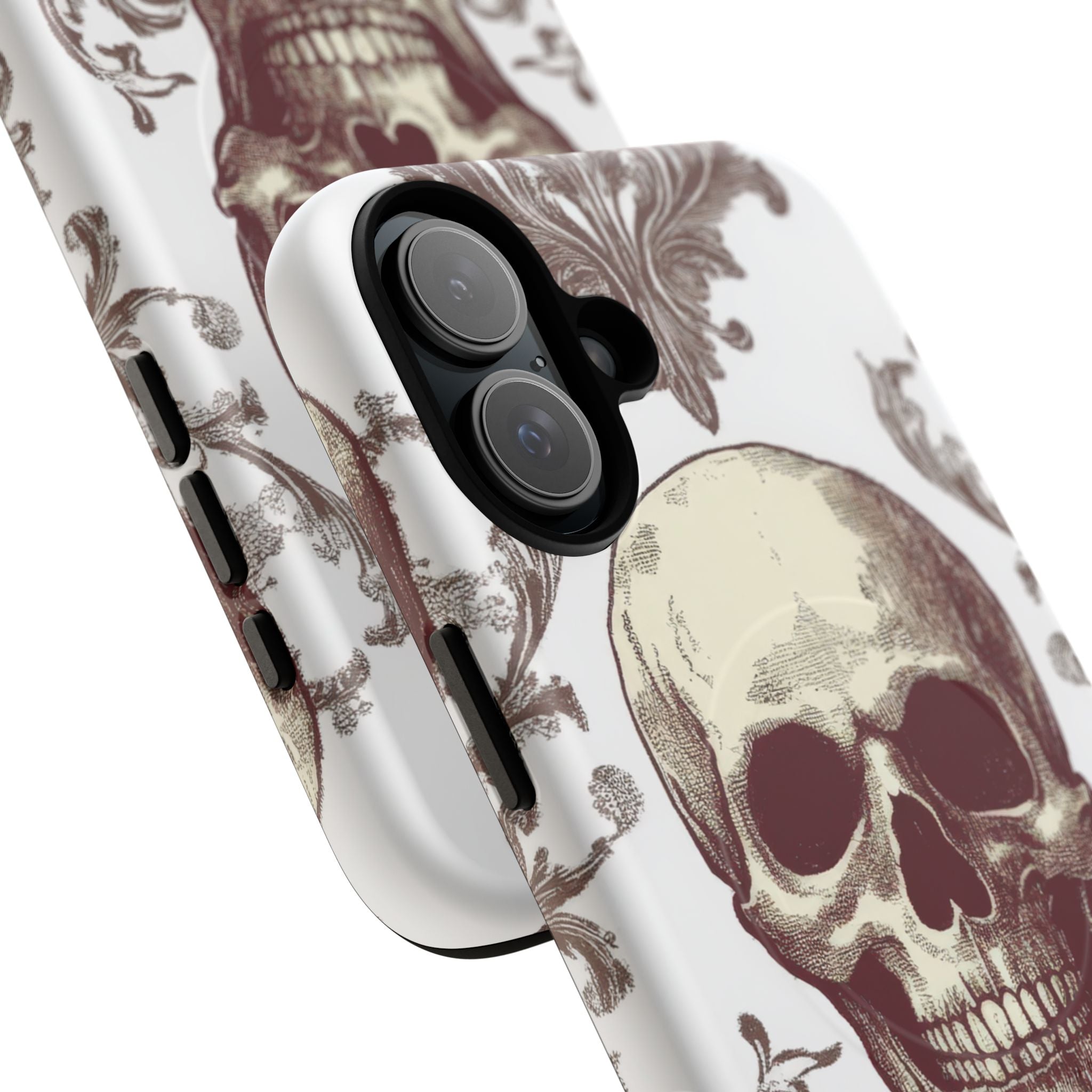 Gothic Skulls and Ornate Foliage iPhone 16 | Tough+ Phone Case