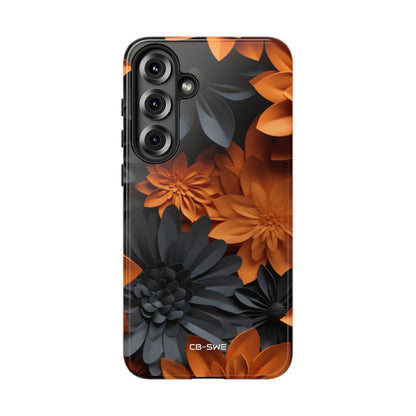 Graphical Orange Florals - Samsung Case