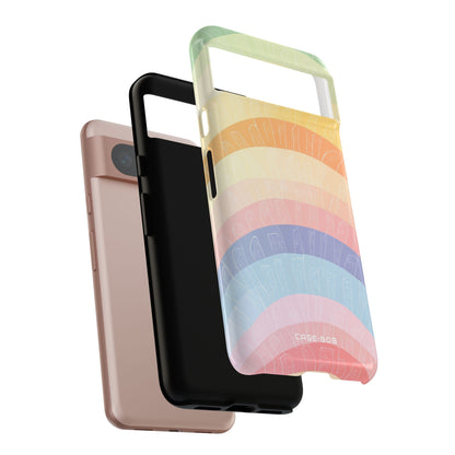 Pastel Rainbow Bands Google Pixel 8 Case - Tough