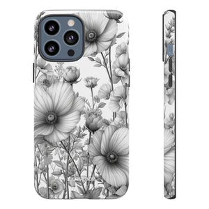 Monochrome Flora | Protective Phone Case for iPhone