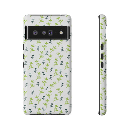 White Flower Pattern - Protective Phone Case