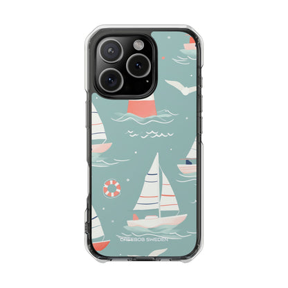 Lighthouse Nautical Charm - Clear Impact iPhone 16 Phone Case