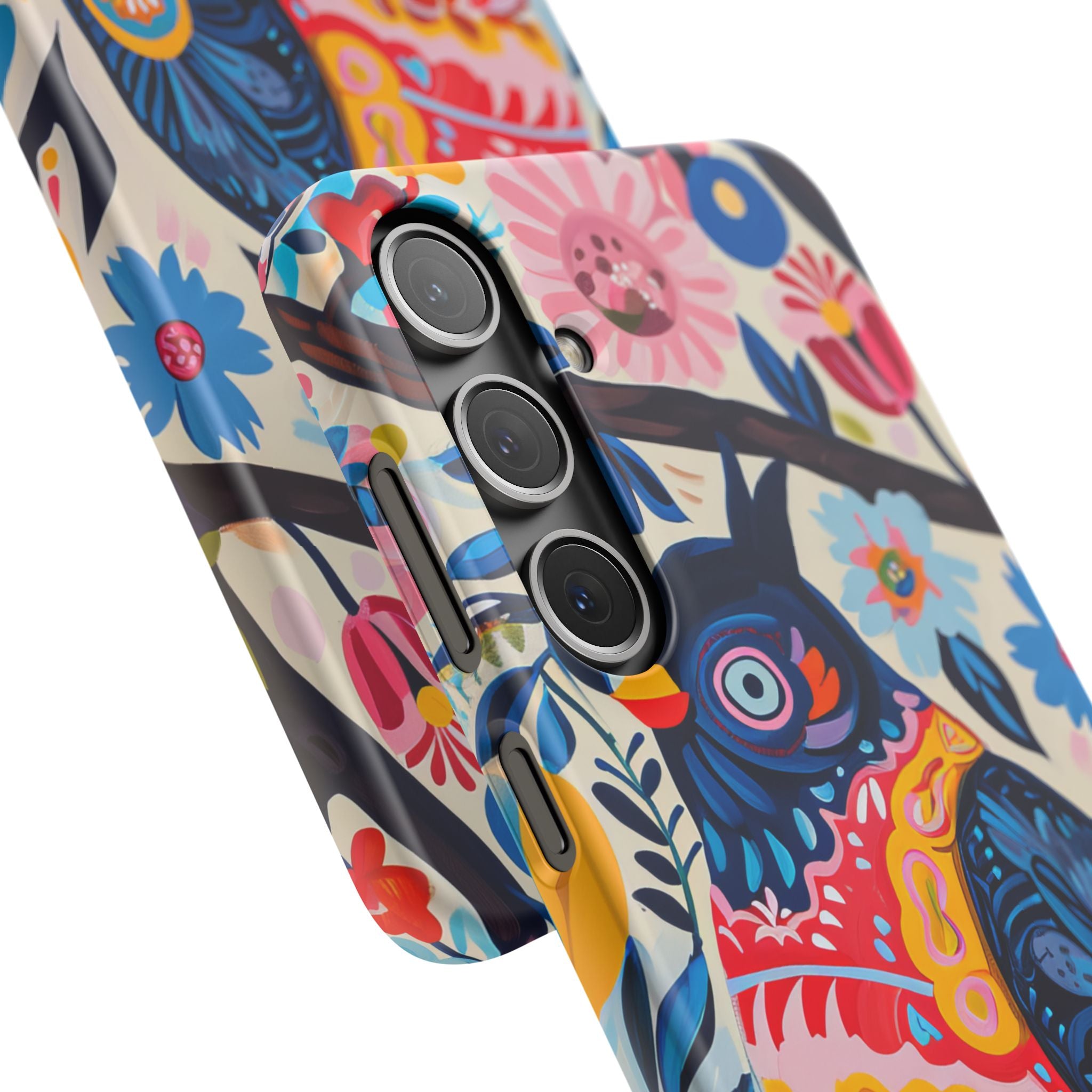 Whimsical Vintage Owl with Floral Charm Samsung S24 - Slim Phone Case