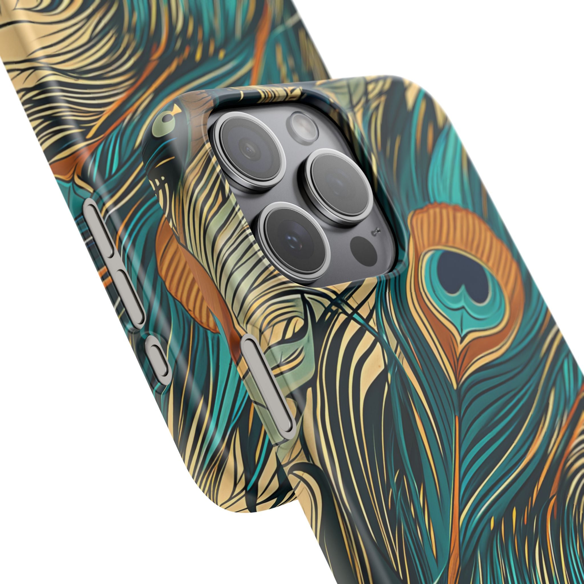 Art Nouveau Peacock Elegance iPhone 15 - Slim Phone Case