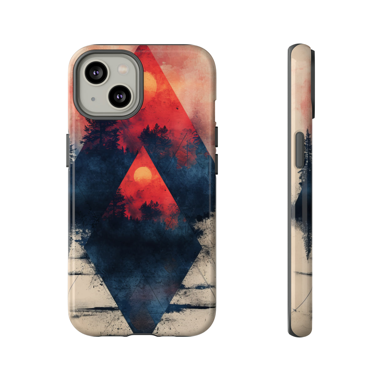 Pastel Triangle Forest Dusk - Protective Phone Case