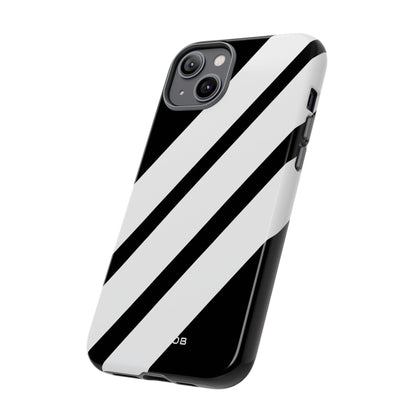 Diagonal Bands Noir iPhone 14 Plus Case - Tough