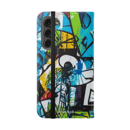 Bold Shapes Blue - Samsung S23+ Case - Wallet