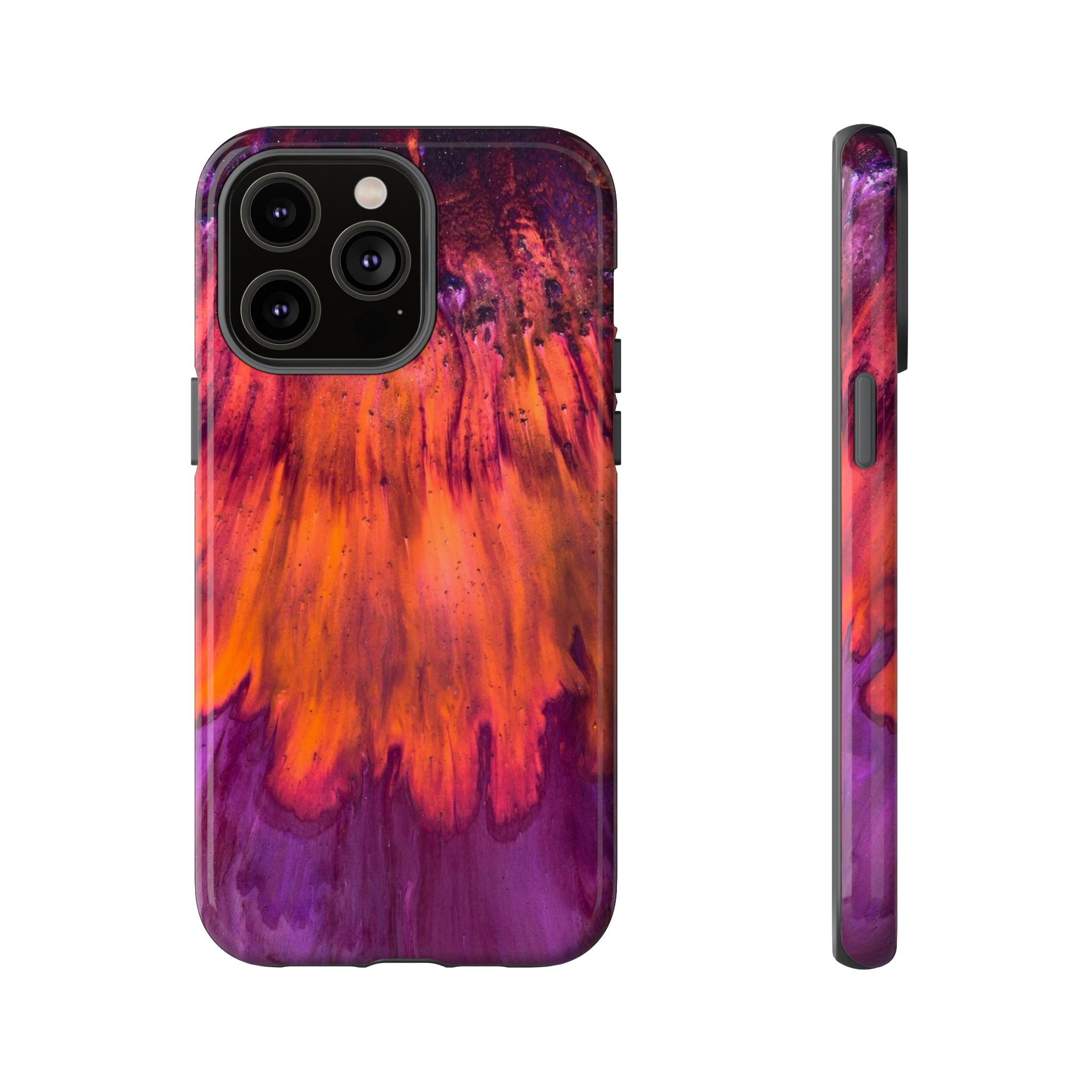 Orange Flow Ink Art iPhone Case (Protective) iPhone 14 Pro Max Glossy Phone Case