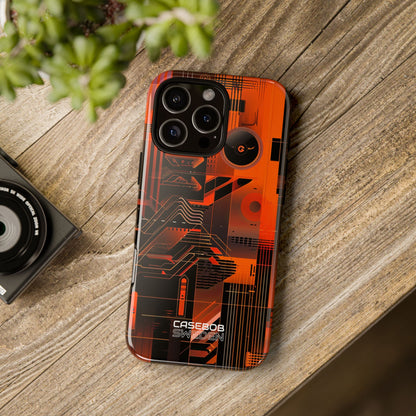 Orange Circuit Dreams iPhone 16 - Tough