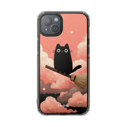 Cat Rides Broom iPhone Case - Impact