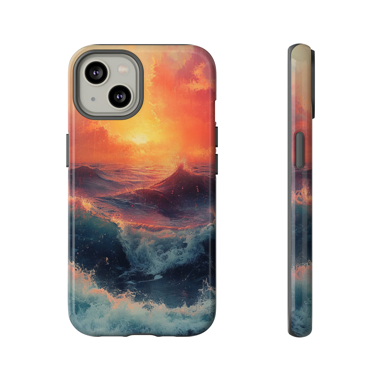 Pastel Waves at Sundown - Protective Phone Case