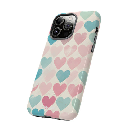 Retro Hearts Symmetry - iPhone Case