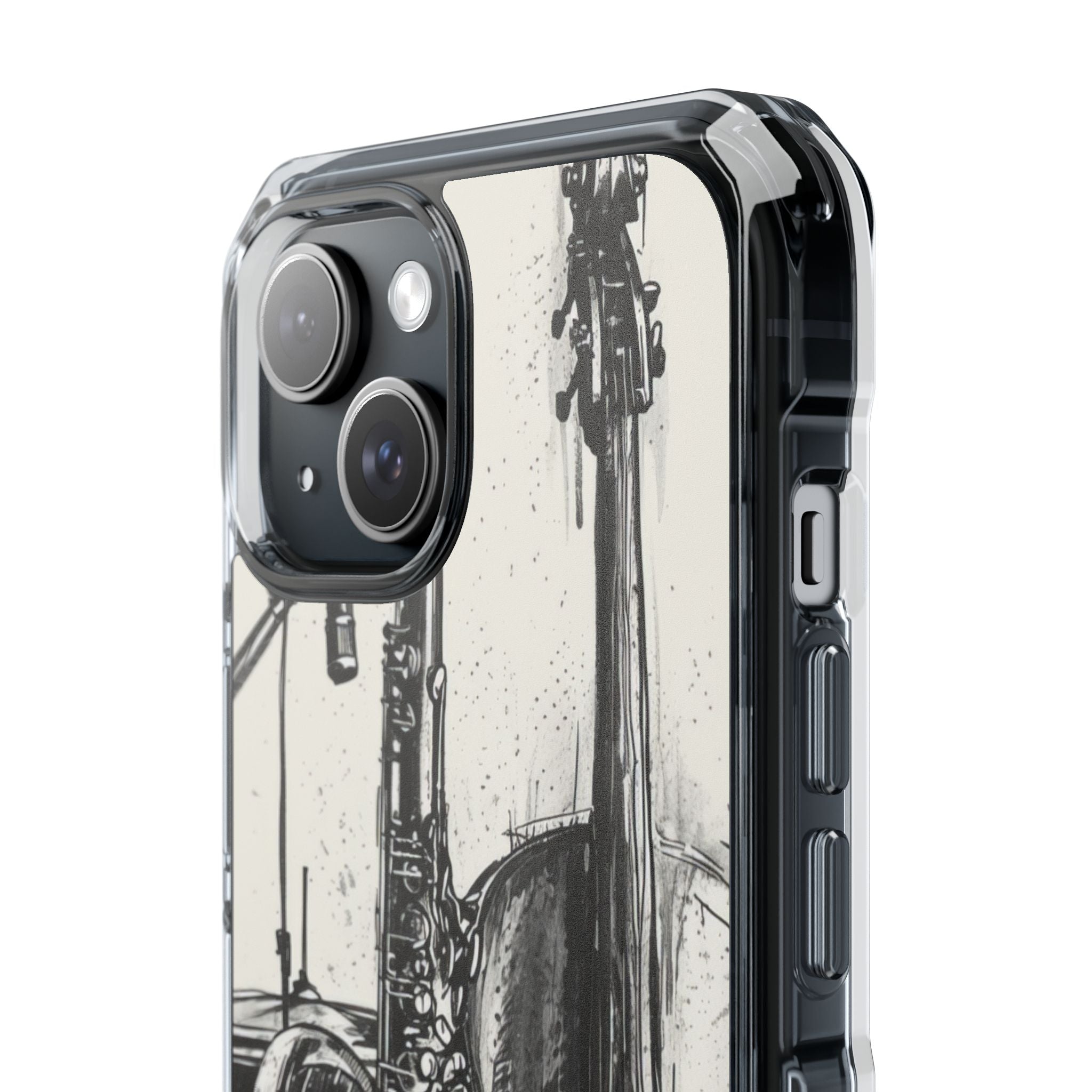 Jazz Instrument Line Symphony iPhone 15 - Clear Impact Phone Case