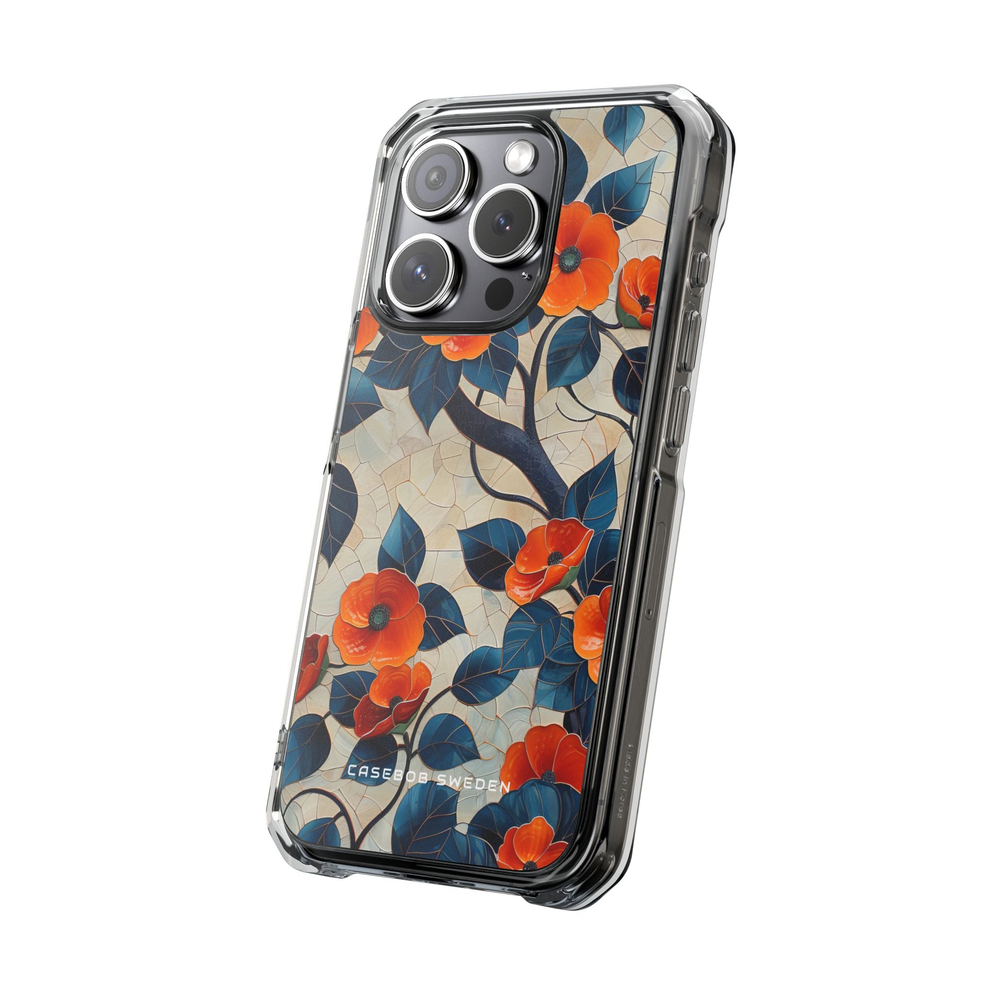 Orange Blossoms Mosaic Harmony iPhone 15 - Clear Impact Phone Case