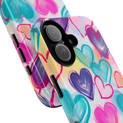 Hearts Dance Playfully - iPhone Case
