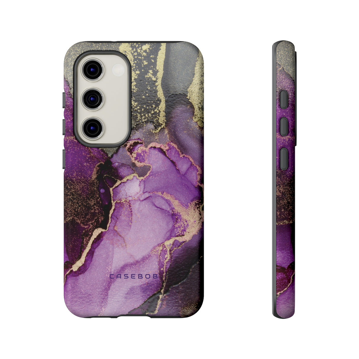 Purple Marble & Gold Phone - Protective Phone Case