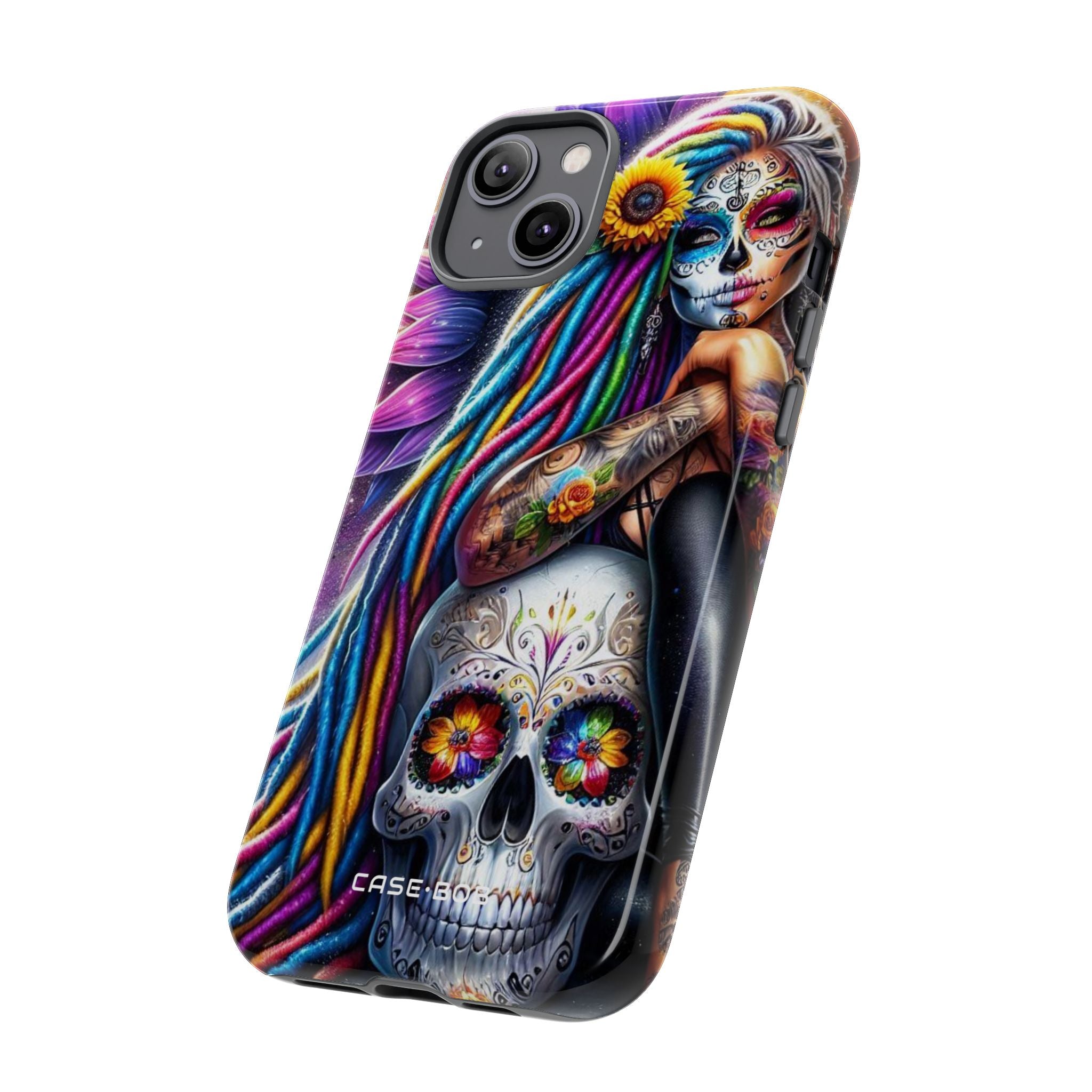 Sunflower Skull Glow iPhone 14 Plus Case - Tough