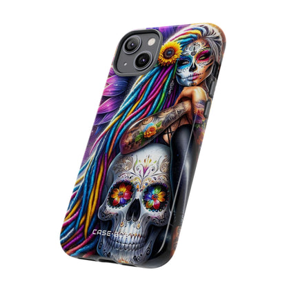 Sunflower Skull Glow iPhone 14 Plus Case - Tough