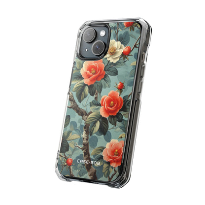 Coral Camellia Bloom iPhone 15 Case - Impact