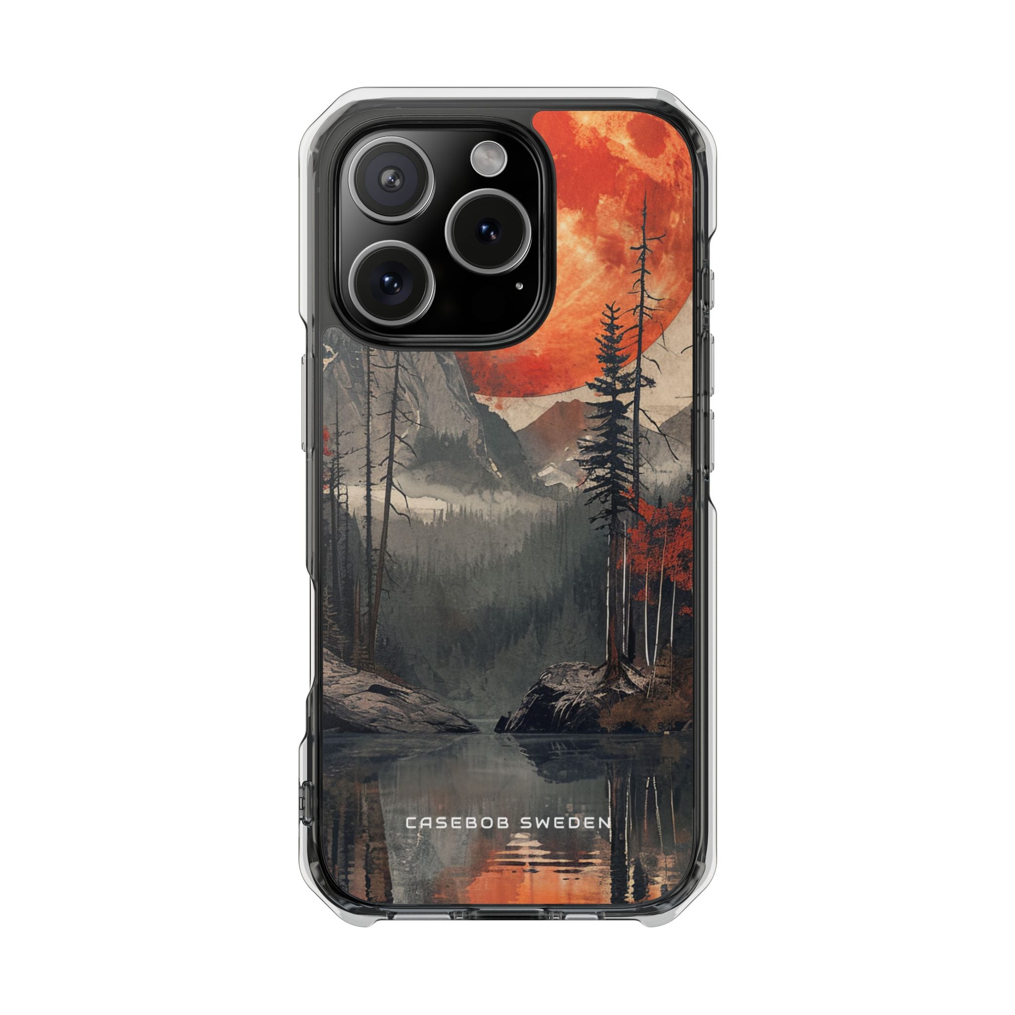 Celestial Glow Over Reflective Landscape iPhone 16 - Clear Impact Phone Case