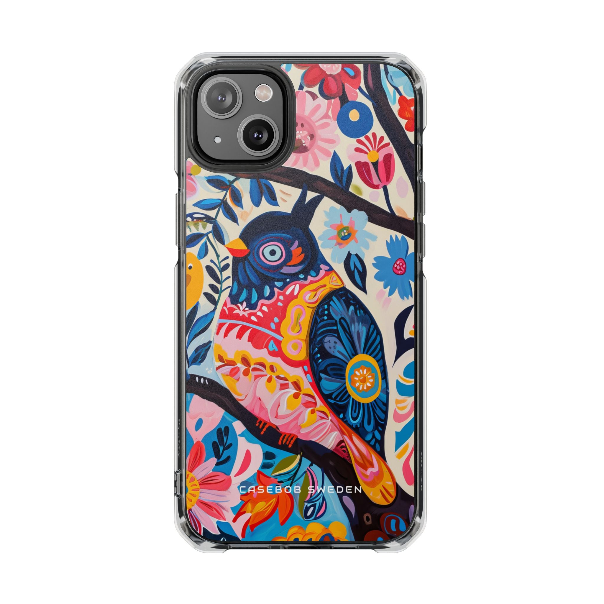 Whimsical Vintage Owl with Floral Charm iPhone 14 - Clear Impact Phone Case