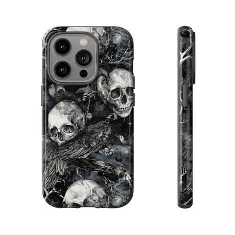 Skulls and Ravens Gothic - Protective Phone Case