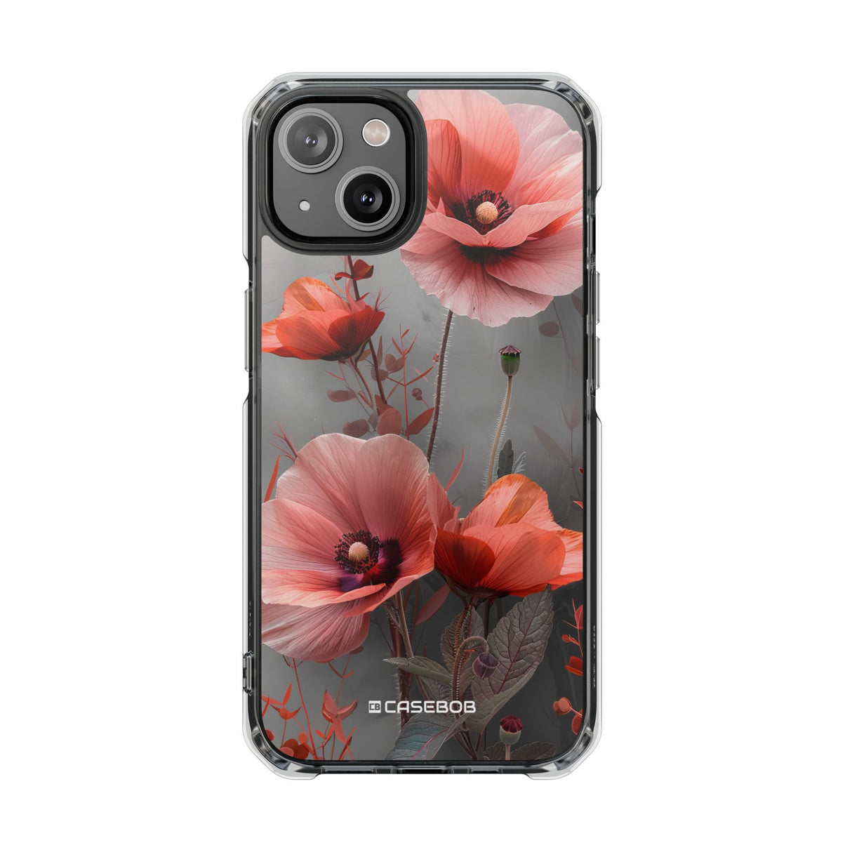 Coral Elegance - Handyhülle für iPhone (Clear Impact - Magnetisch)