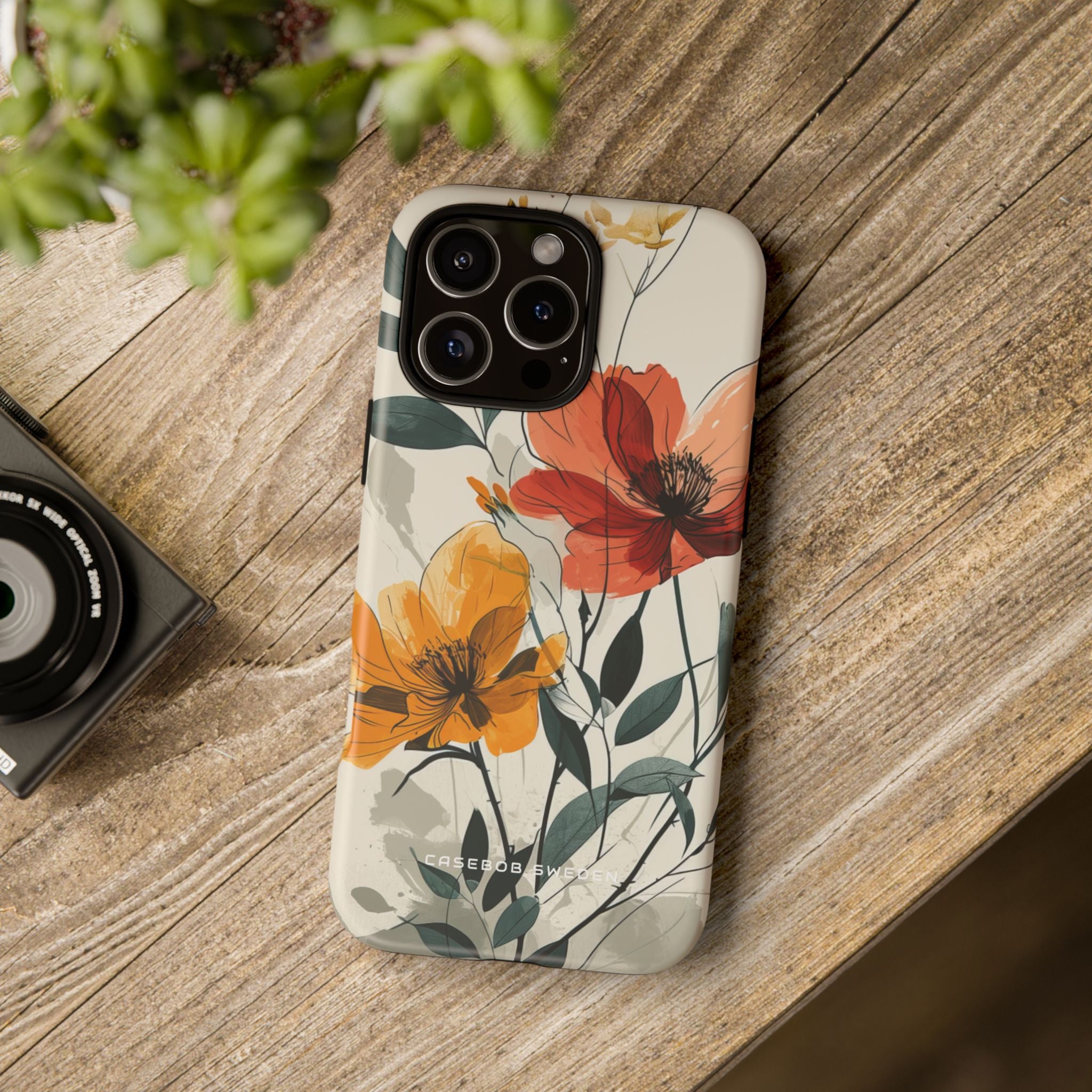 Elegant Floral Harmony iPhone 16 - Tough Phone Case