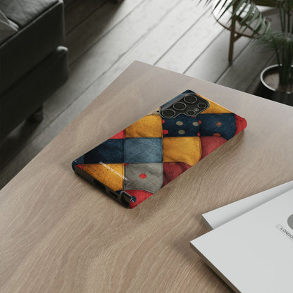 Blue Red Patchwork - Tough Samsung S22 Phone Case