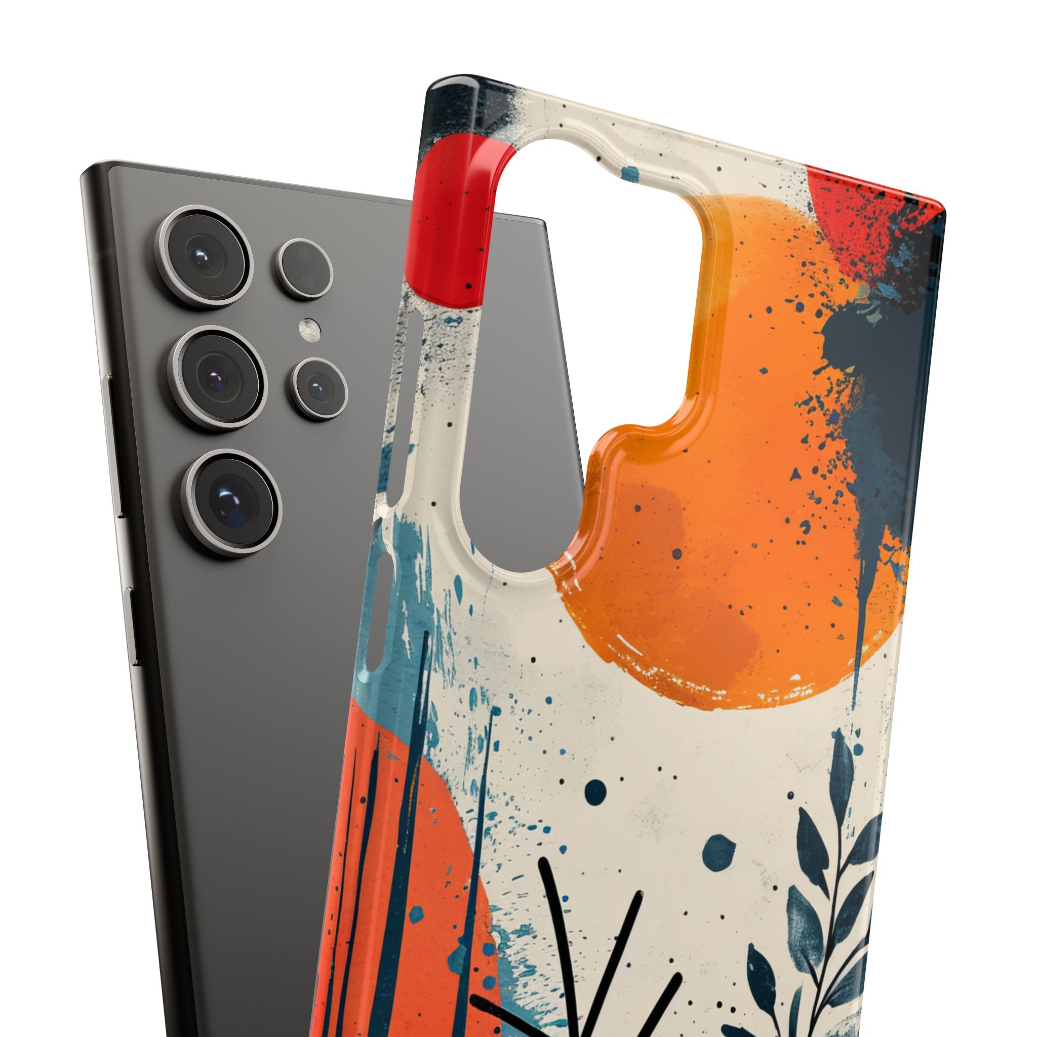 Orange Blue Splash - Slim Samsung S24 Phone Case