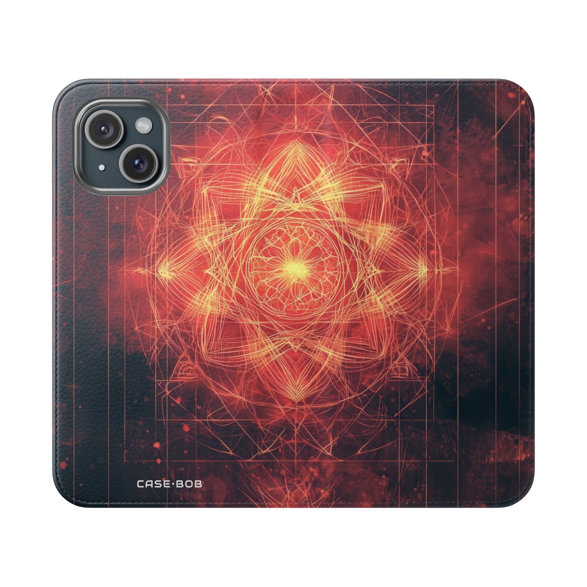 Glowing Mandala - iPhone 15 Case - Wallet