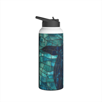 Blue Whale Mosaic - Stainless Steel Water Bottle