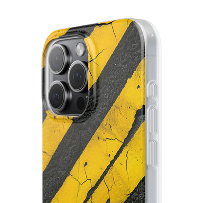 Yellow Stripe Distress iPhone 15 Pro Max Case - Soft