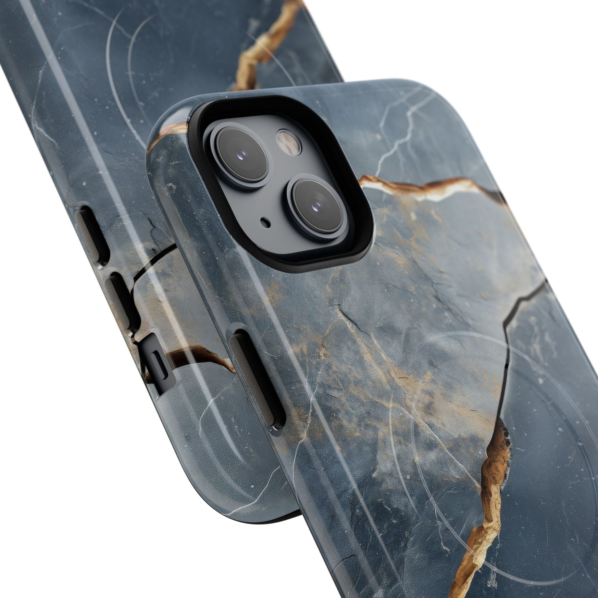 Jagged Vein Navy iPhone 14 Plus Case - Tough+