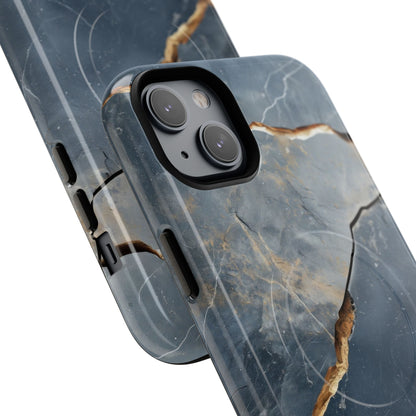 Jagged Vein Navy iPhone 14 Plus Case - Tough+