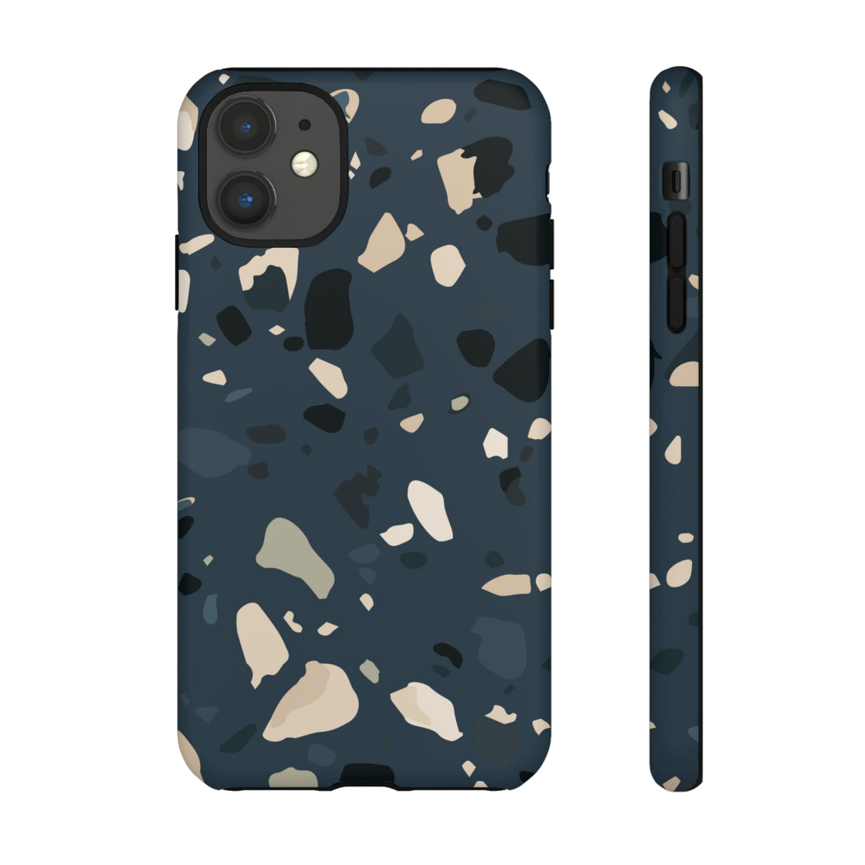 Dark Blue Terrazzo - Protective Phone Case