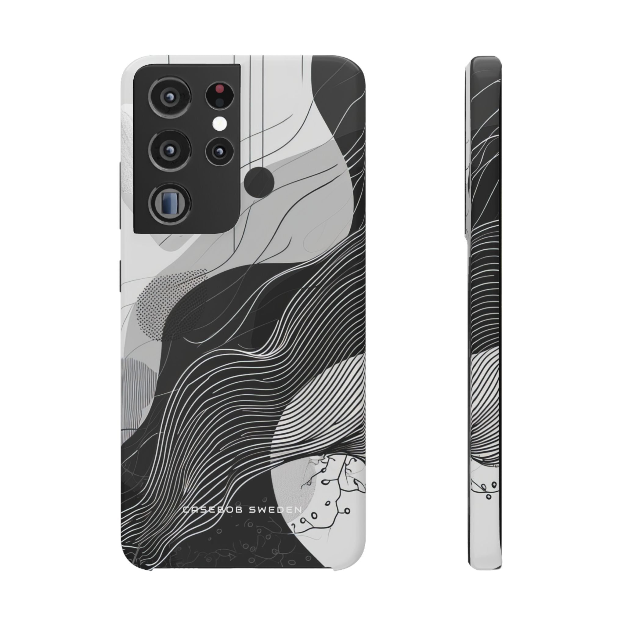 Fluid Rhythms: Monochrome Line Flow Samsung S21 - Slim Phone Case