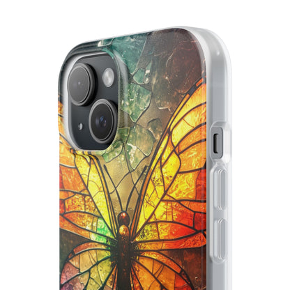 Stained Glass Butterfly iPhone 15 Case - Soft