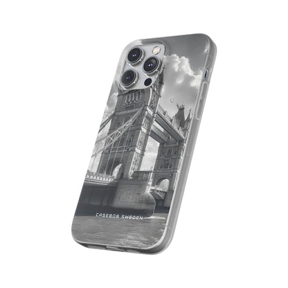 Tower Bridge Monochrome Architecture Study iPhone 14 - Flexi Phone Case